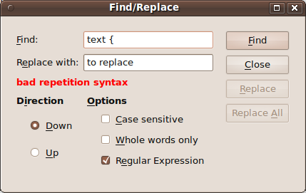 QtFindReplace Dialog